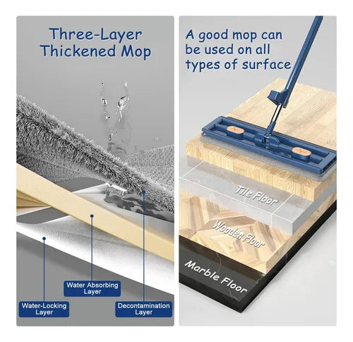 ProMop© 360° Cleaning Set + Foldable Bucket – [Includes 2 Free Refills]