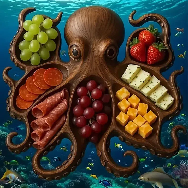 KrakenBoard™ - Rustic Octopus Charcuterie Platter