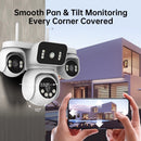 10K 20MP WiFi Security Camera 4 Lens 4 Screen 360° PTZ 16X Zoom Waterproof Home Surveillance CCTV Outdoor Street Video Camera