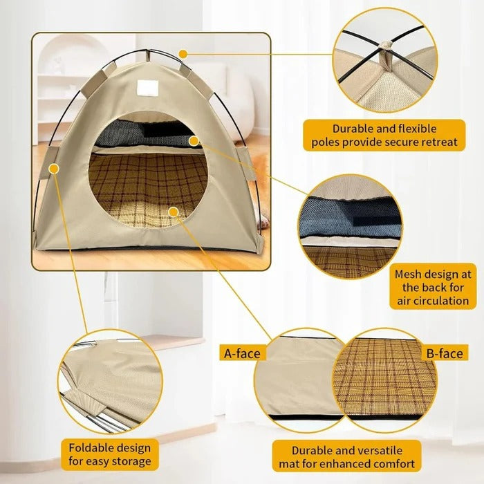 BreezyDen Pop-Up Pet Tent – Portable Hideaway for Cats and Small Dogs